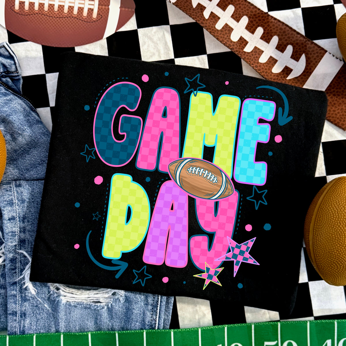 Game day football colorful (CSC) DTF Transfer