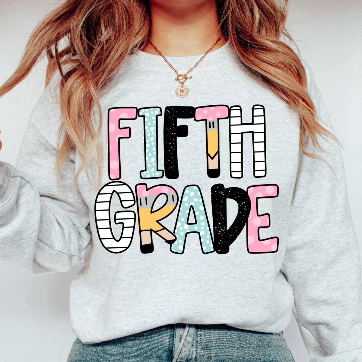 Fifth grade pencil/paper font (CMD) 99614 DTF transfer