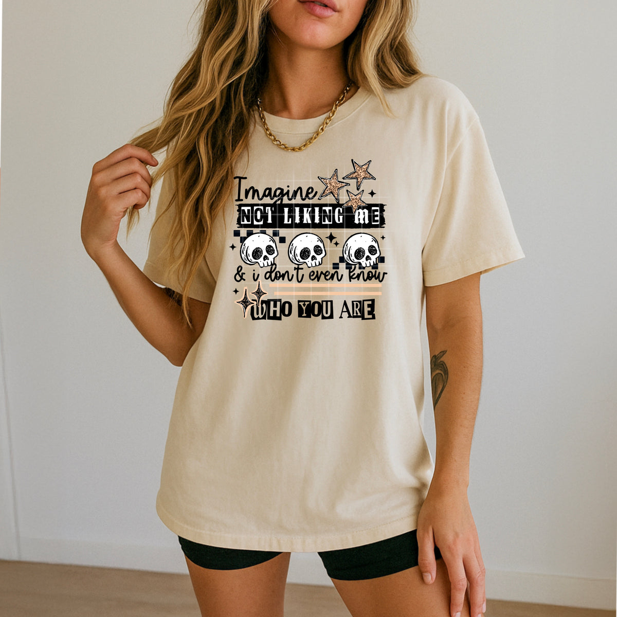 Imagine not liking me skulls BLACK (CSC) DTF Transfer