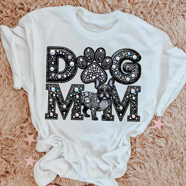 Frenchie Dog mom rhinestone 49083 DTF transfer