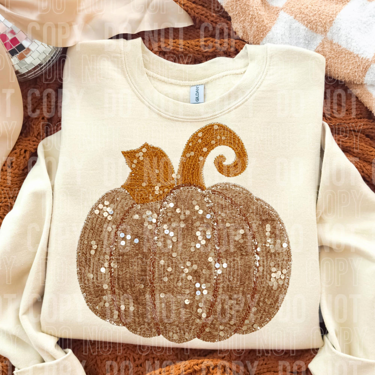 Faux Sequin Pumpkin (SBB) DTF Transfer