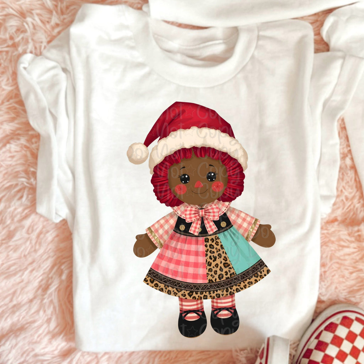 Leopard and Plaid Doll darker skin tone (Virgo) DTF Transfer
