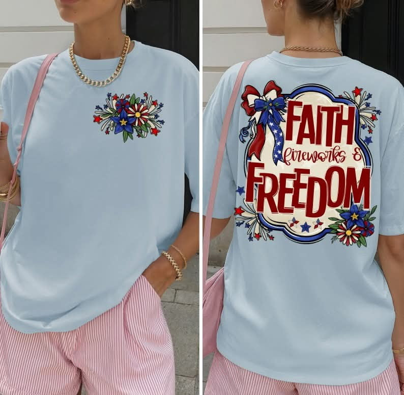 Faith fireworks freedom BACK Sunday Special DTF transfer