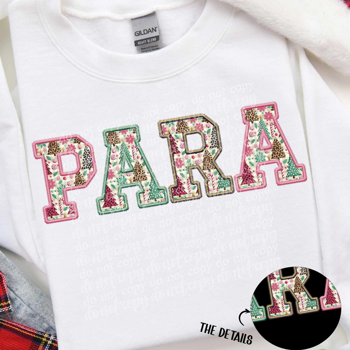 Para Christmas tree filled embroidery (TTD) 67036 DTF transfer
