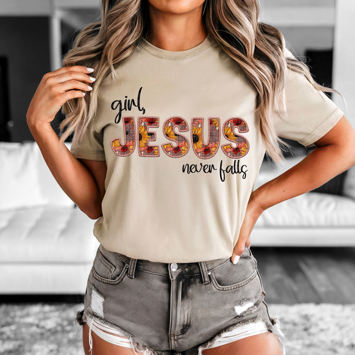 Girl Jesus never fails 91630 DTF transfer