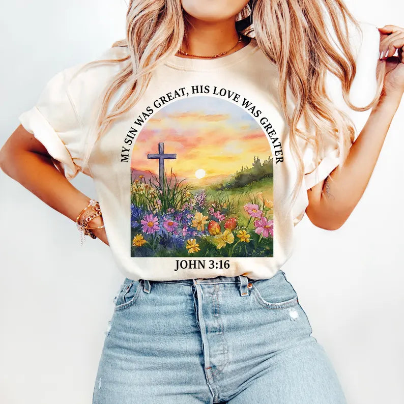 My sin was great, his love was greater nature scenery 94724 DTF transfer