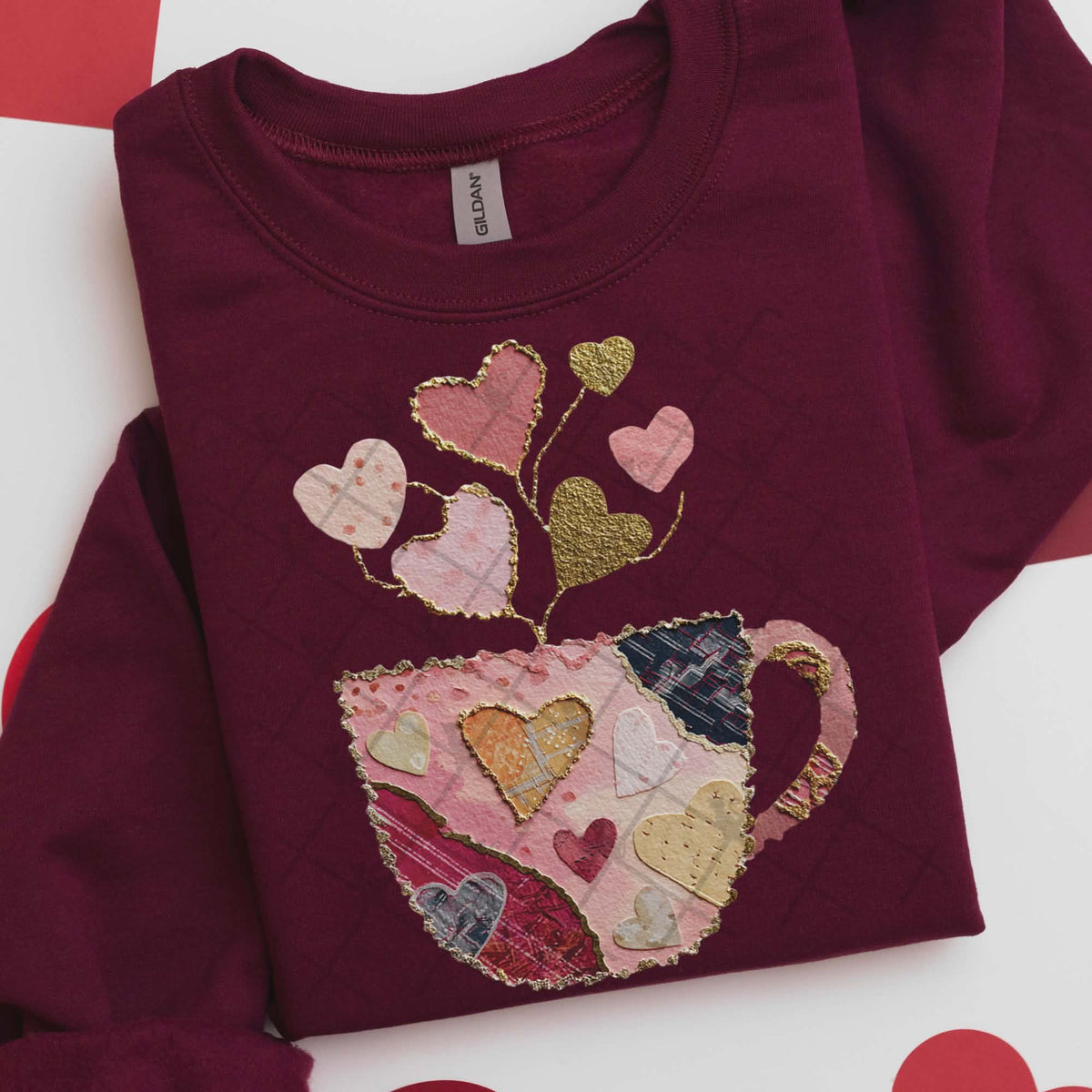 Mug with hearts (TTD) DTF Transfer