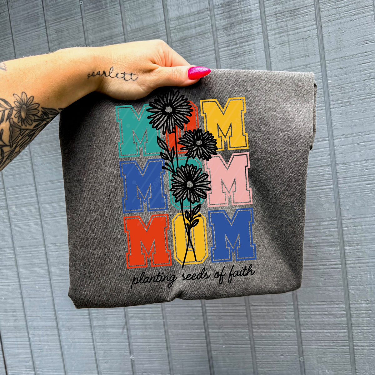 Mom planting seeds of faith (bright colors) DTF Transfer