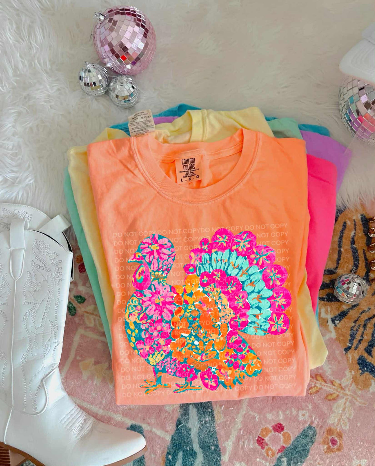 Paisley floral Turkey (pink blue orange) SCG DTF transfer