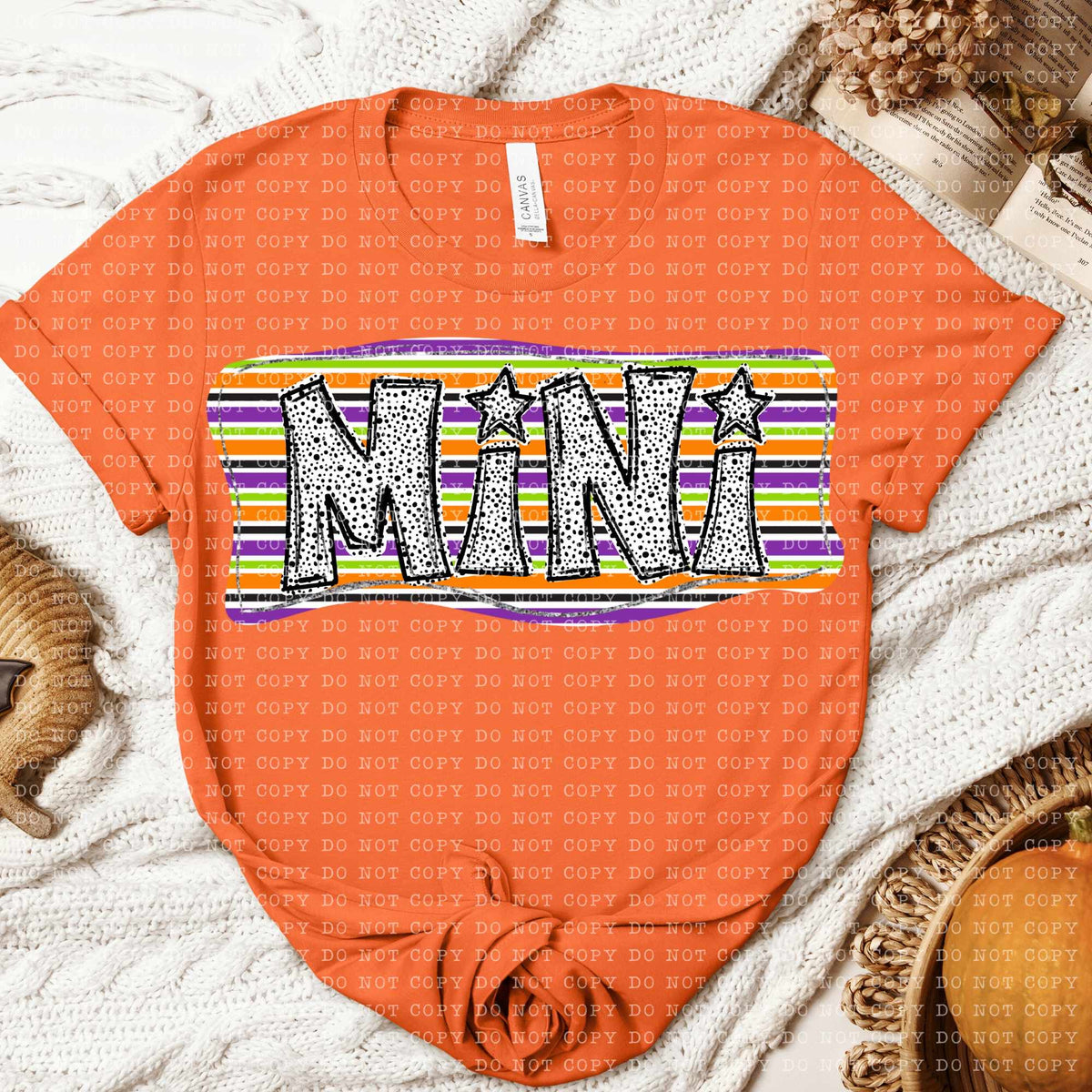 Mini purple orange green stripes (ECHT) 58816 DTF transfer