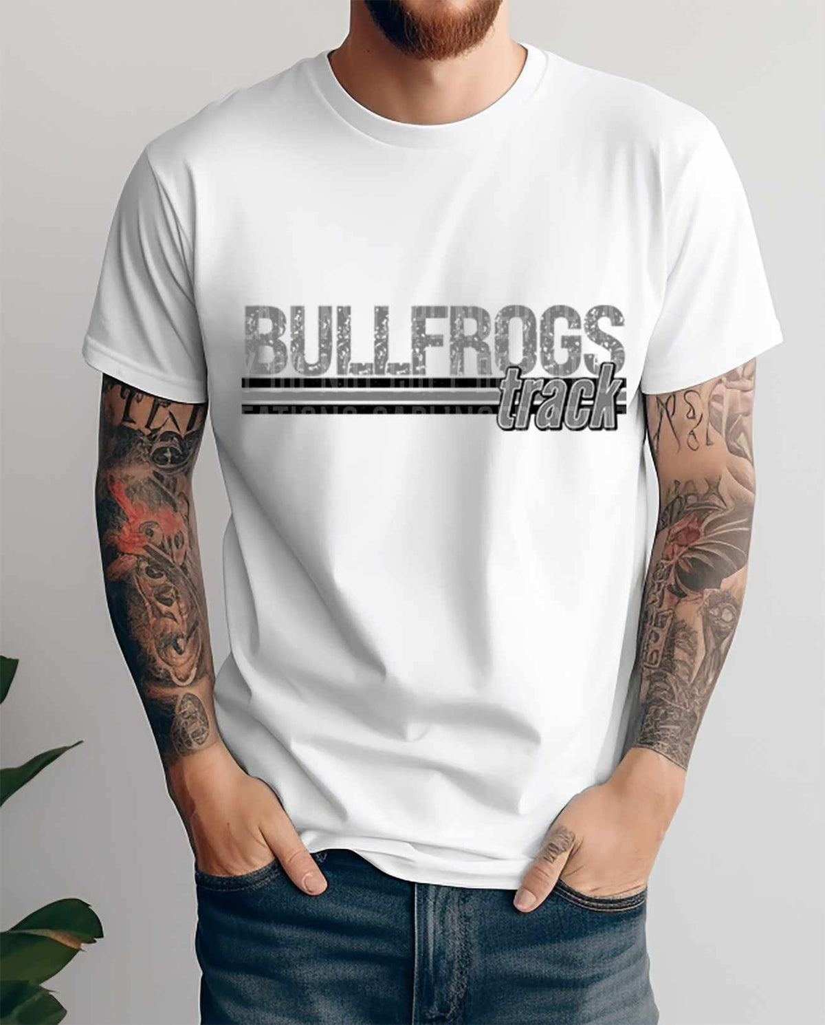 Bullfrogs track grey vintage (caplinger) 82031 DTF transfer