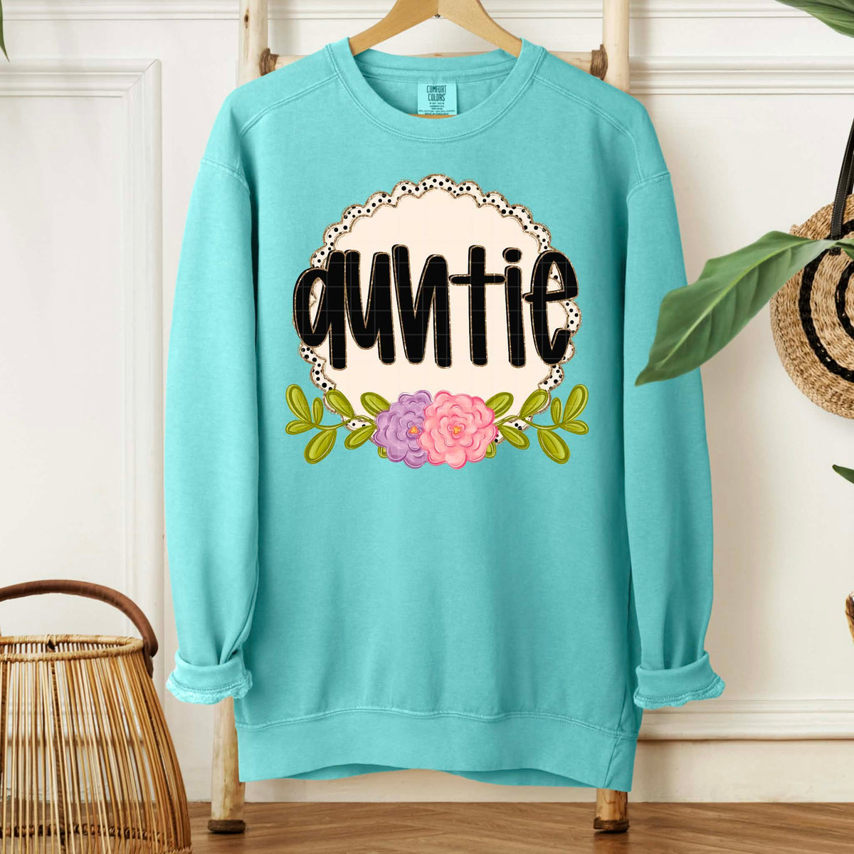 Auntie circle and flowers (SDD) DTF Transfer