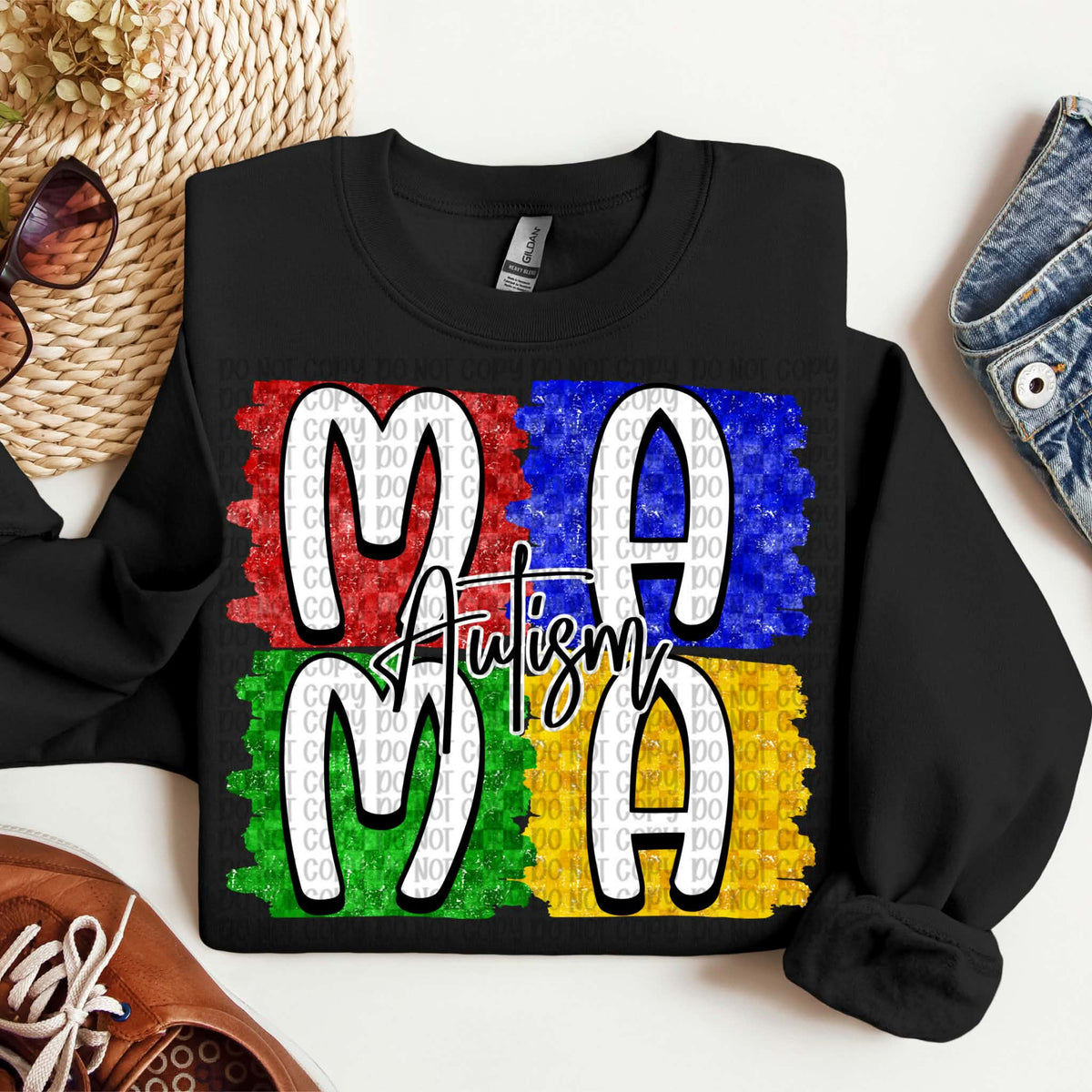 Autism Mama checker (VP) DTF transfer