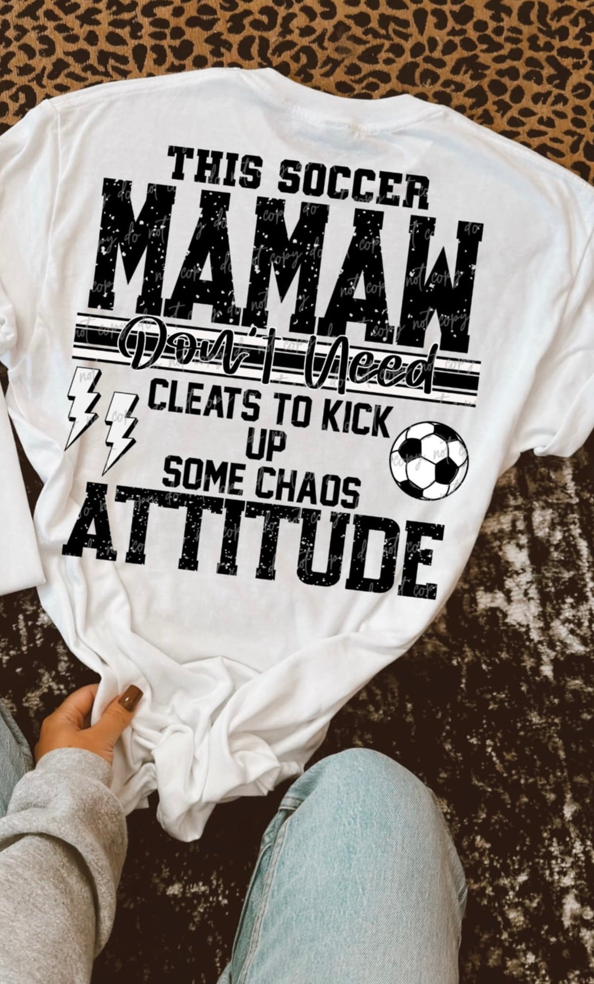 This soccer mamaw don’t need cleats to kick up some chaos attitude (VIRGO) 90611 DTF transfer