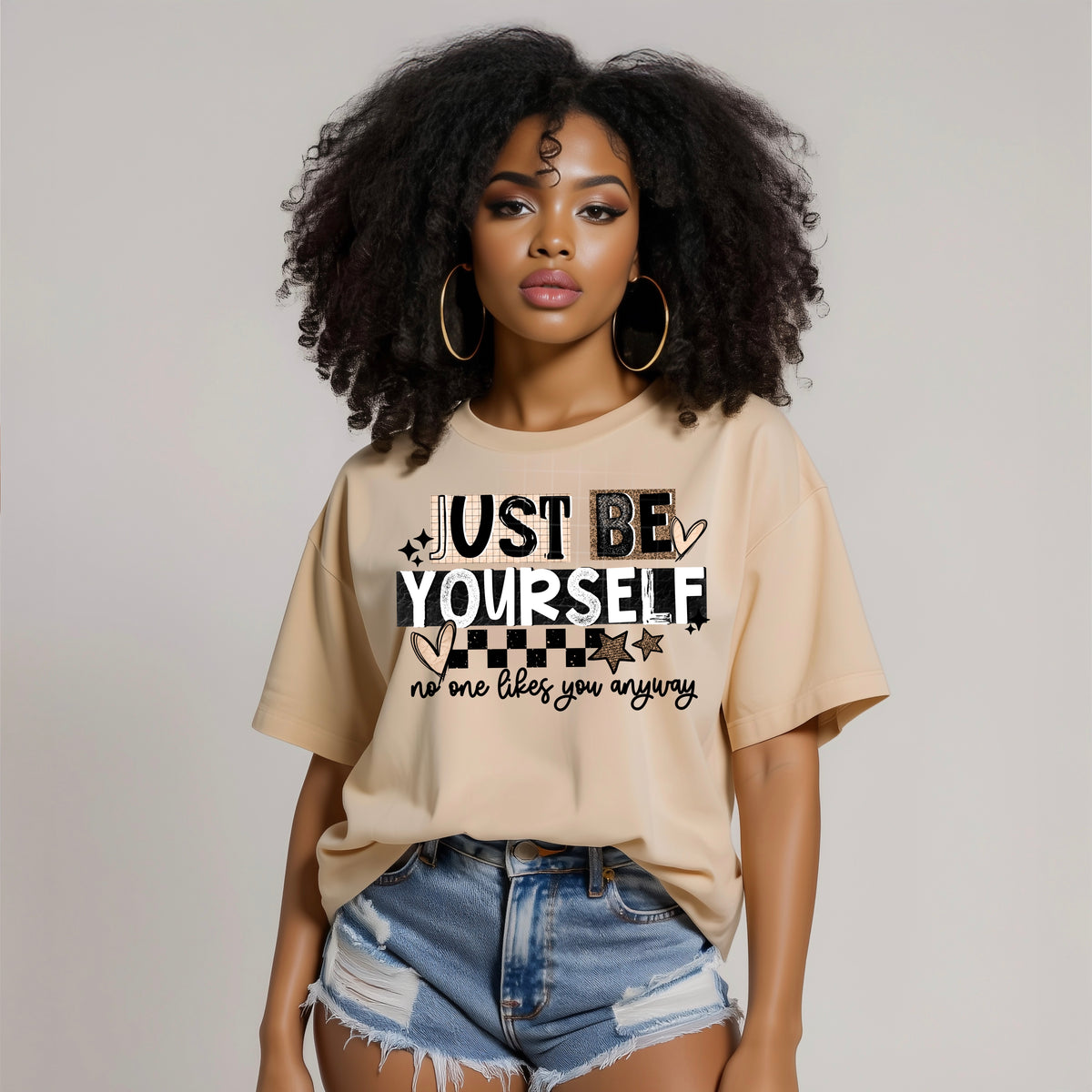 Just be yourself Tan with black accents (CSC) DTF Transfer