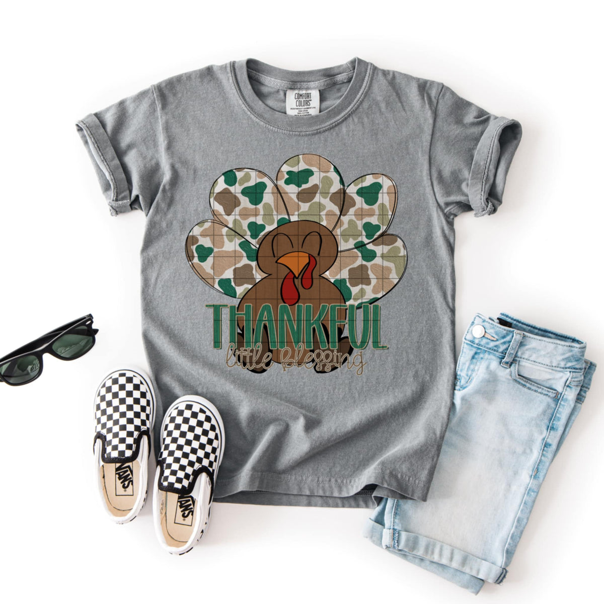 Thankful little blessing camo  (SDD) DTF Transfer