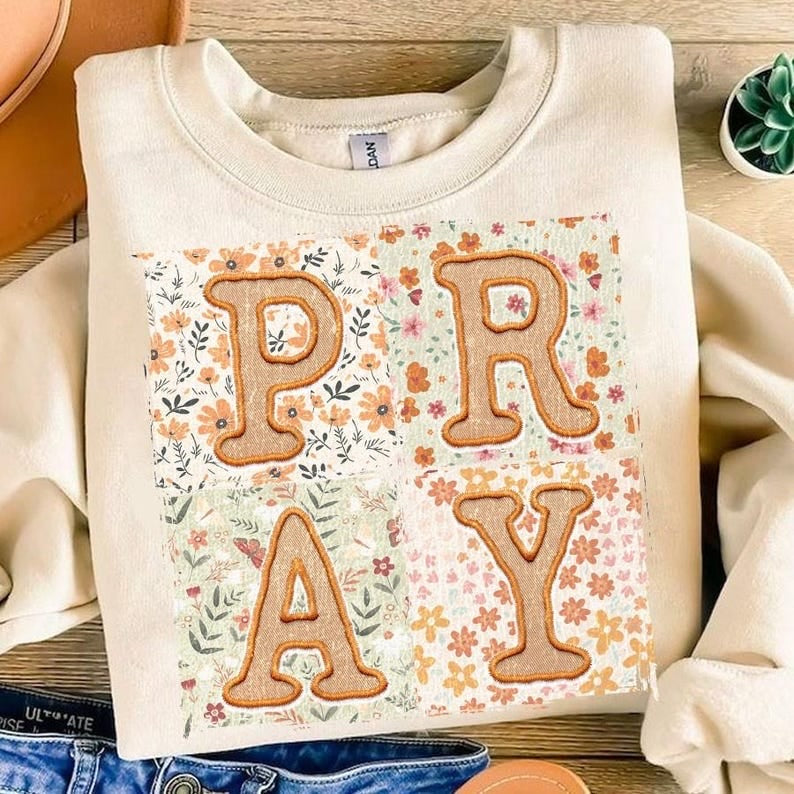 Pray floral blocks 64861 DTF transfer