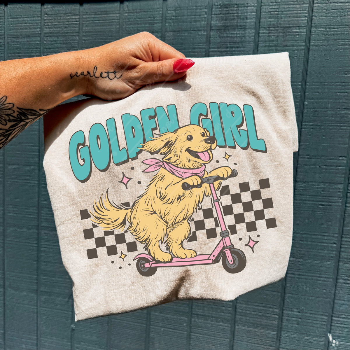 Golden girl dog (scarlow) DTF Transfer
