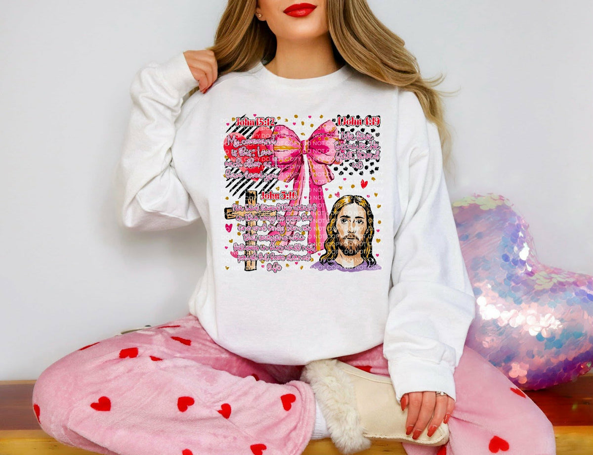 Faith collage with pink bow (scg) DTF transfer