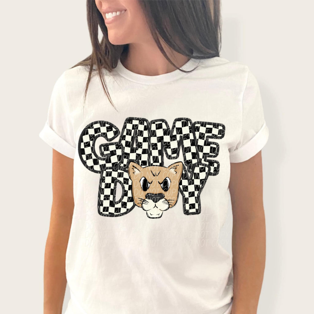 Game day cougar checkered (CITY) 91369 DTF transfer