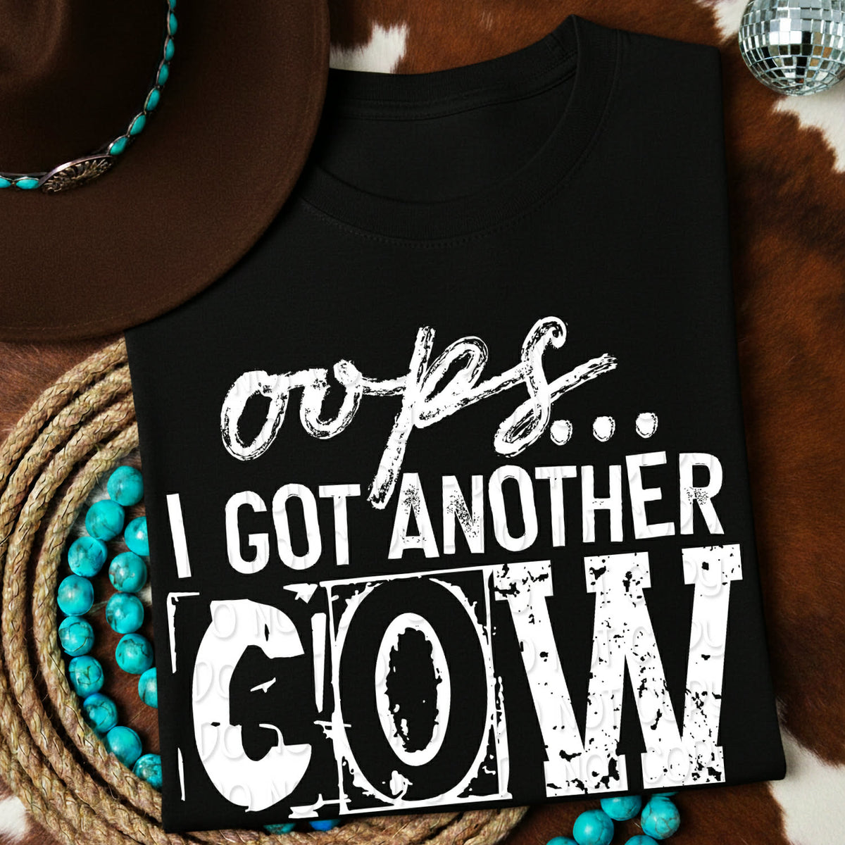 Oops I got another cow WHITE (DWS) DTF Transfer