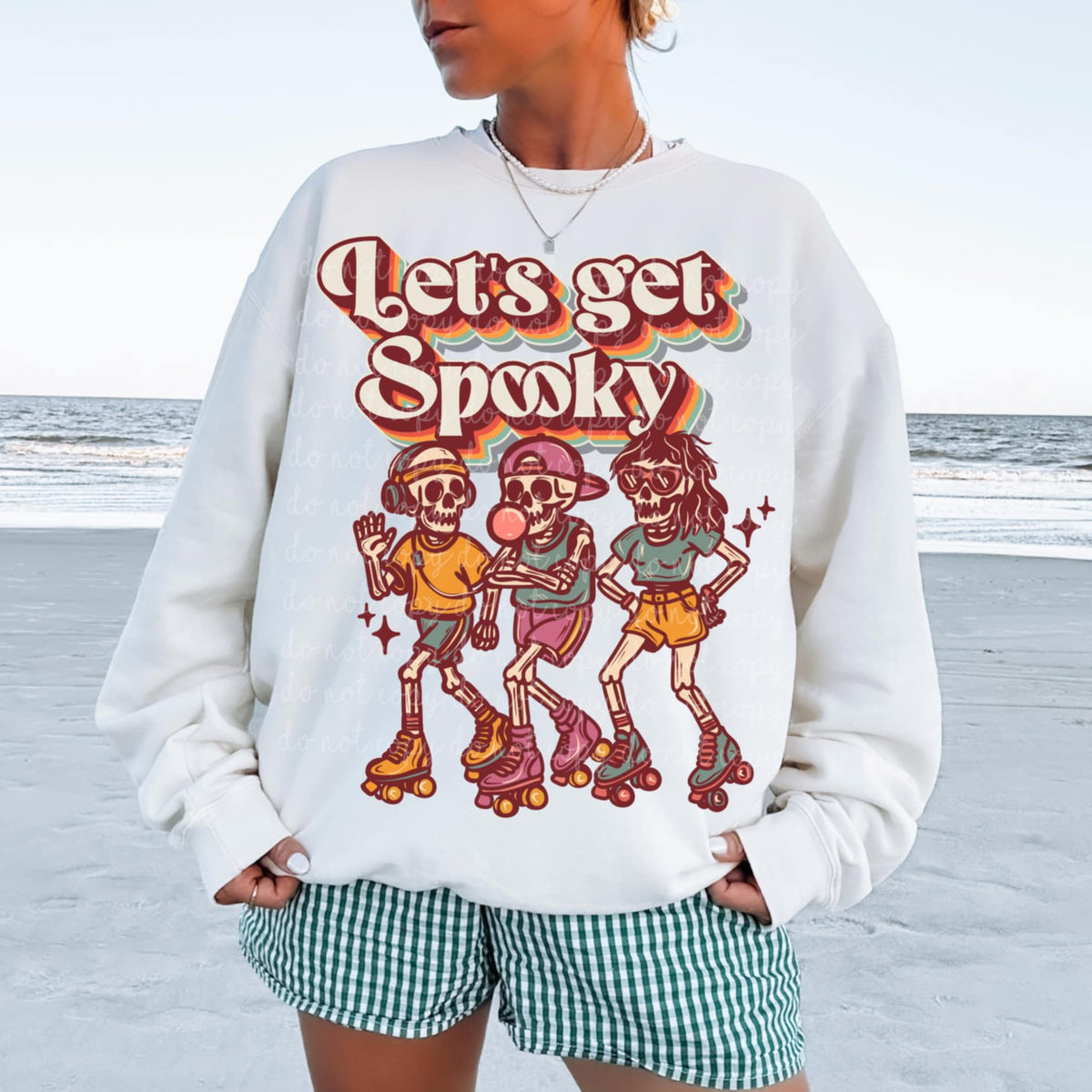 Lets Get Spooky Skeletons roller skates (MMD) DTF transfer