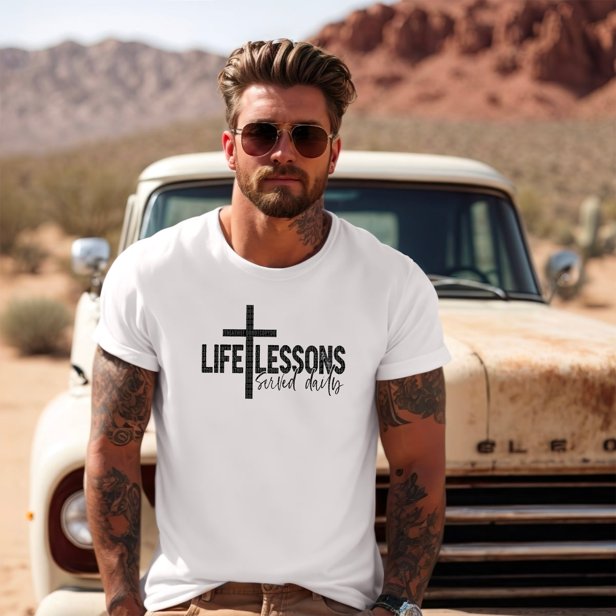Life lessons served daily black font (SDD) 85902 DTF transfer