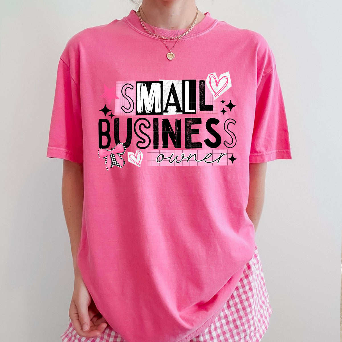 Small Business owner pink with black words (CSC) DTF Transfer