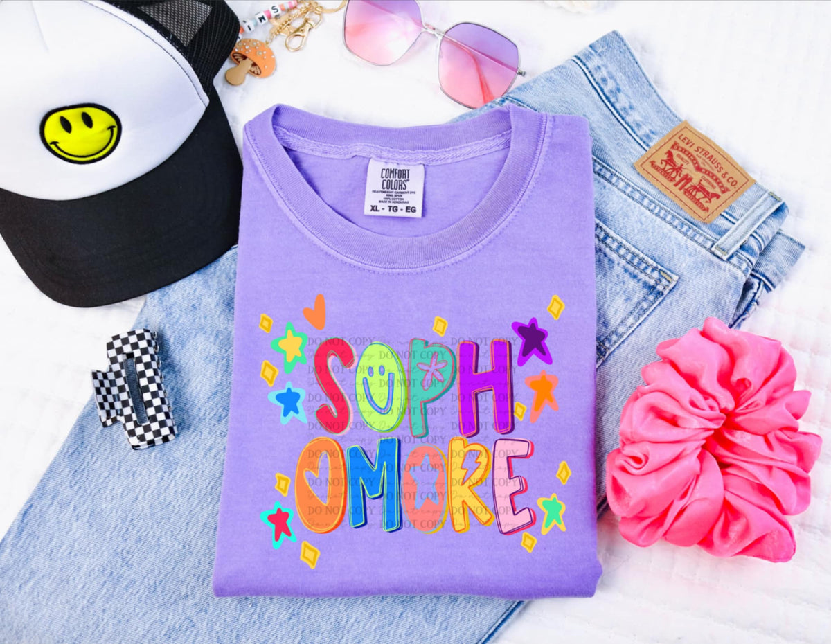 Sophomore colorful stars 107616 DTF transfer