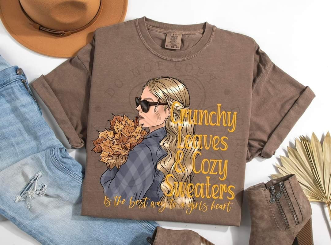 Crunchy leaves & cozy sweaters blonde (DDD) 58517 DTF transfer