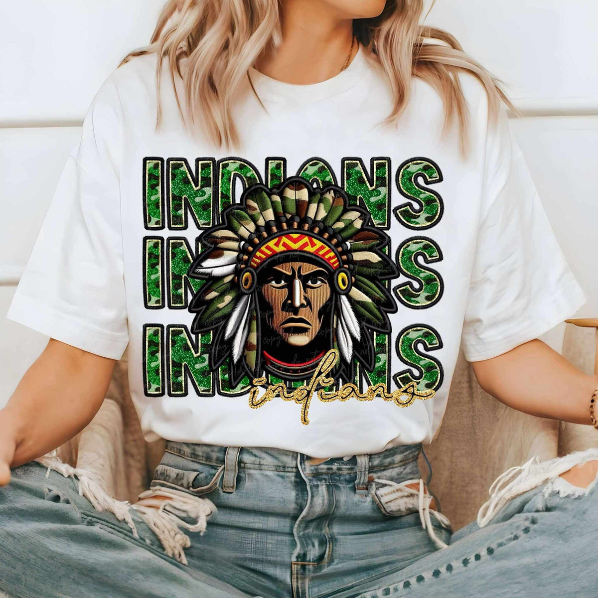 Indians camo stacked (VIRGO) 70549 DTF transfer