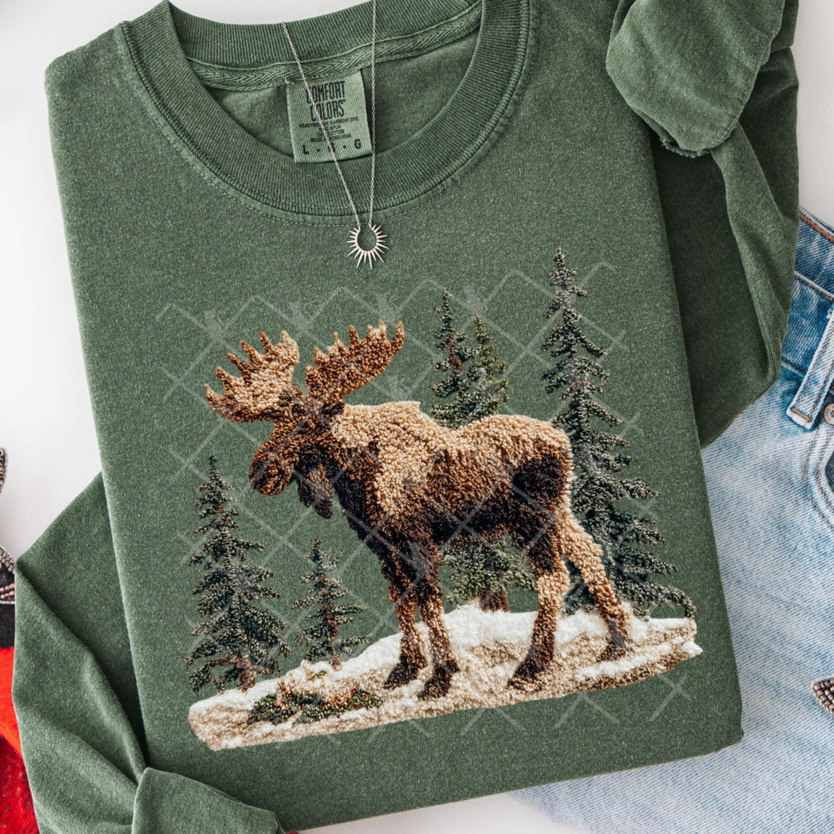 Faux Yarn Moose (TTD) DTF Transfer