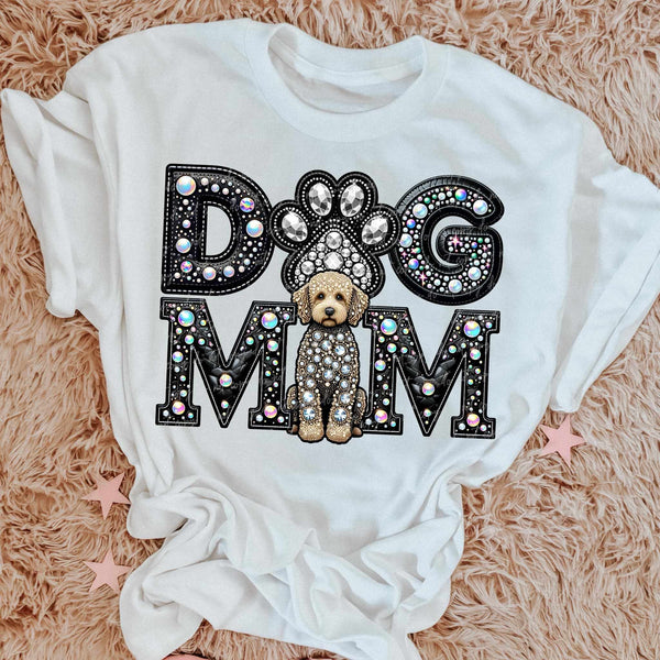 Doodle Dog mom rhinestone 49090 DTF transfer