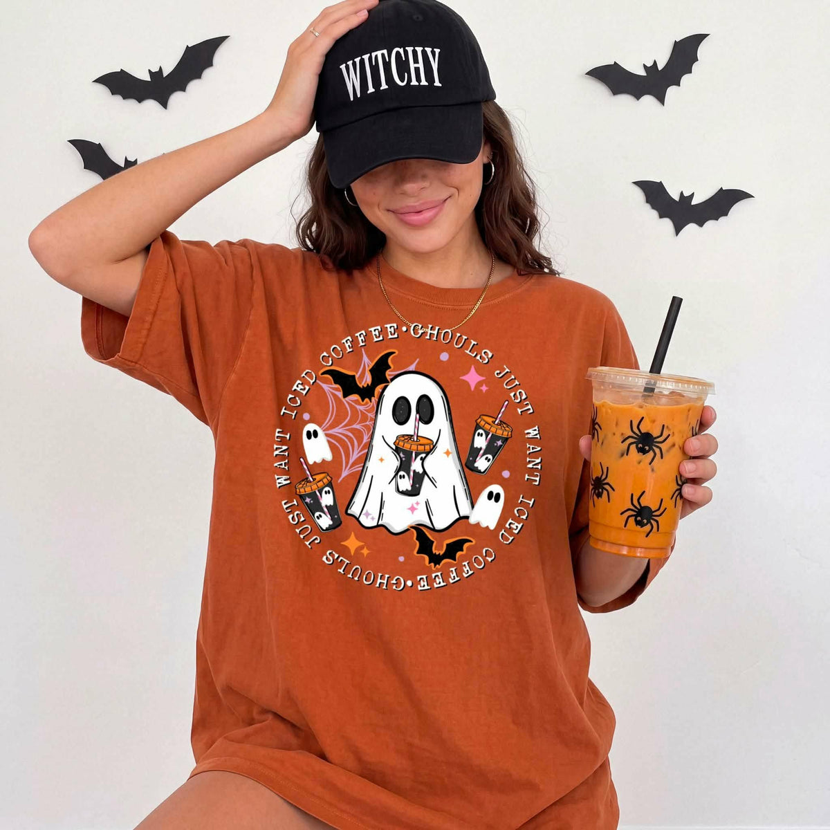 Ghouls just want coffee circle black (csc) Sunday Special DTF transfer
