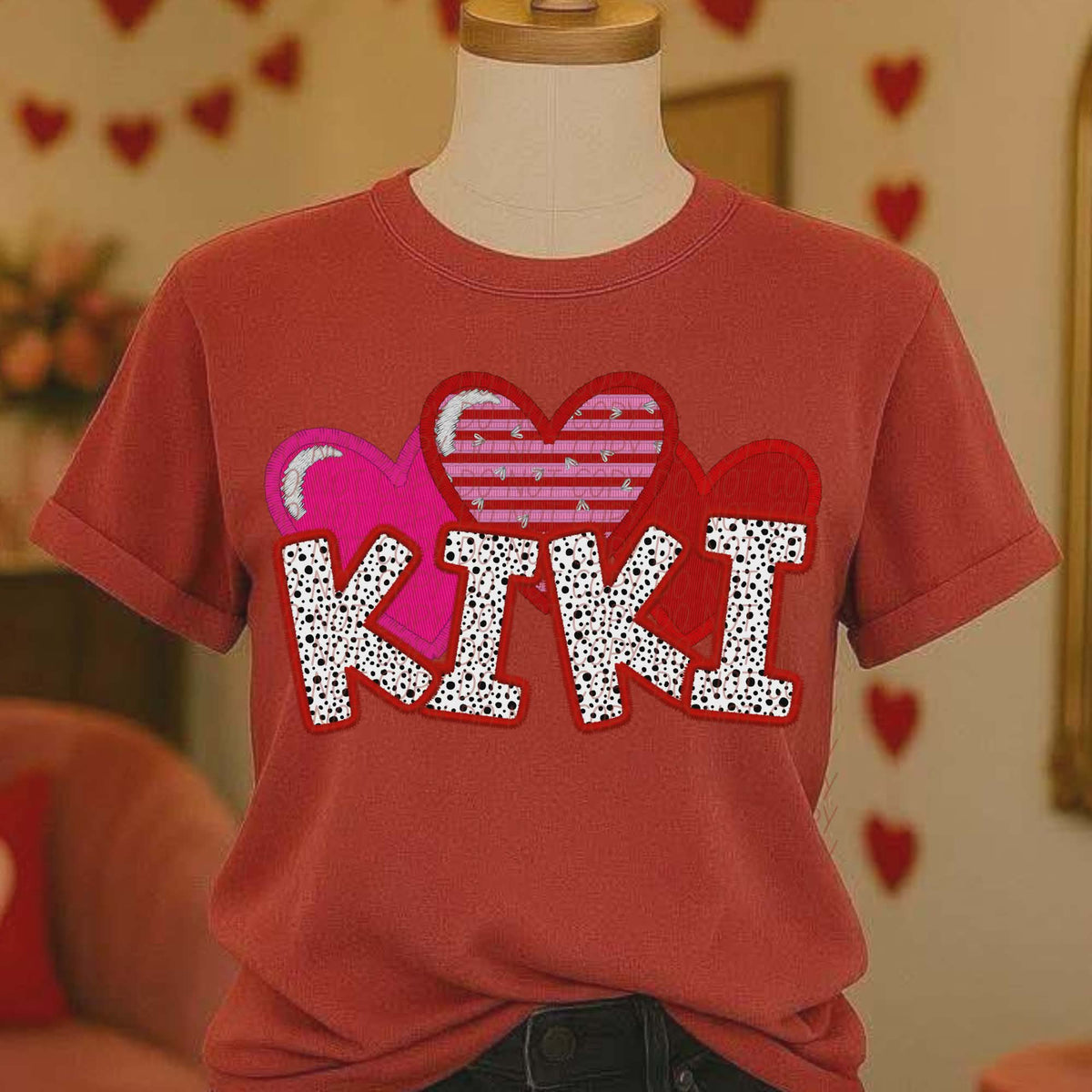 Kiki dalmation and hearts (city) DTF transfer