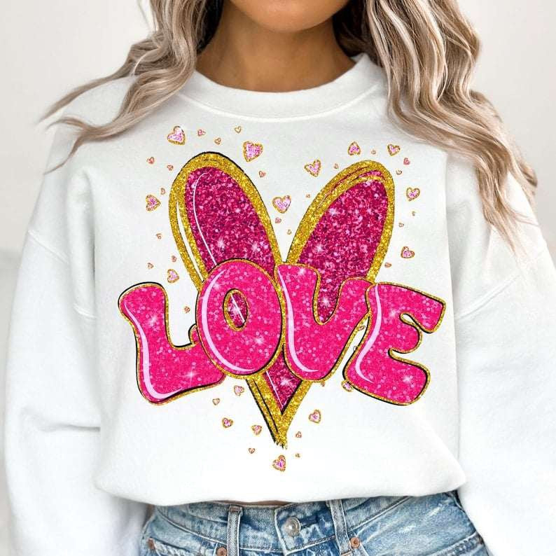 Love glitter heart 70797 DTF transfer