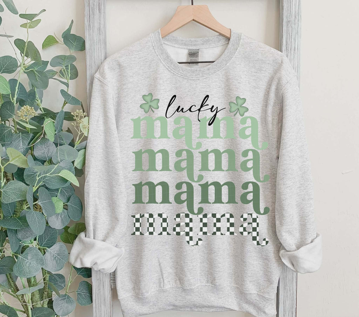 Lucky Mama stacked checker (LINDA) DTF transfer