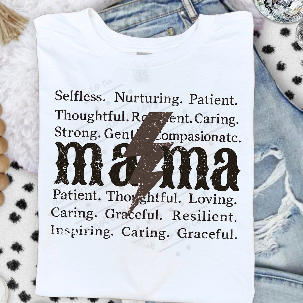 Mama quotes brown letters DTF Transfer