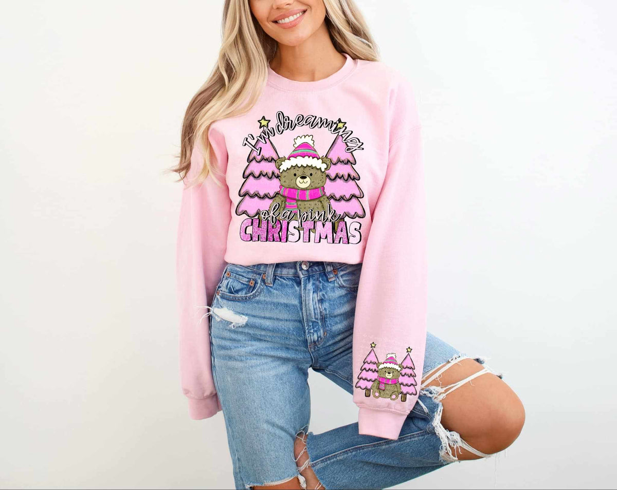 I’m dreaming of a pink Christmas FRONT ONLY 64248 DTF transfer