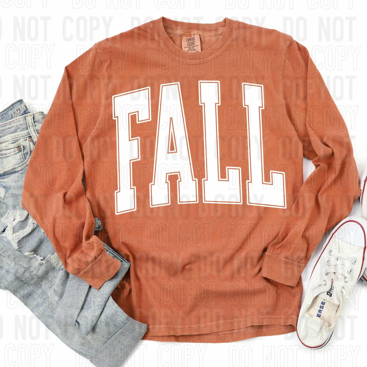 Fall white varsity SBB DTF transfer
