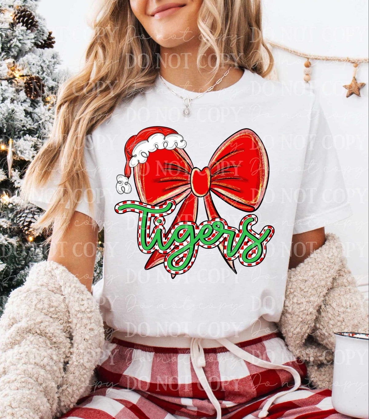 Tigers Christmas bow (C’s) 65919 DTF transfer