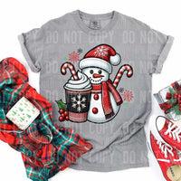 Snowman with peppermint latte (SBB) 62515 DTF transfer