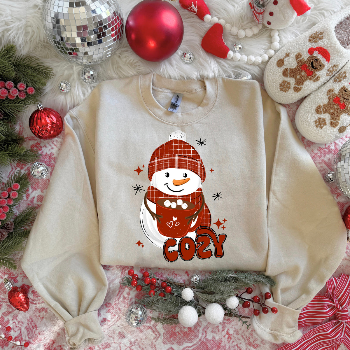 Cozy snowman red (csc) DTF Transfer