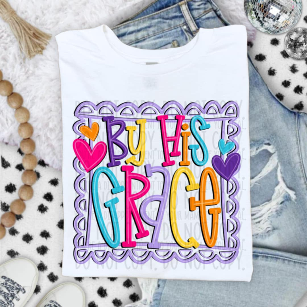 By His Grace colorful frame SWD DTF transfer