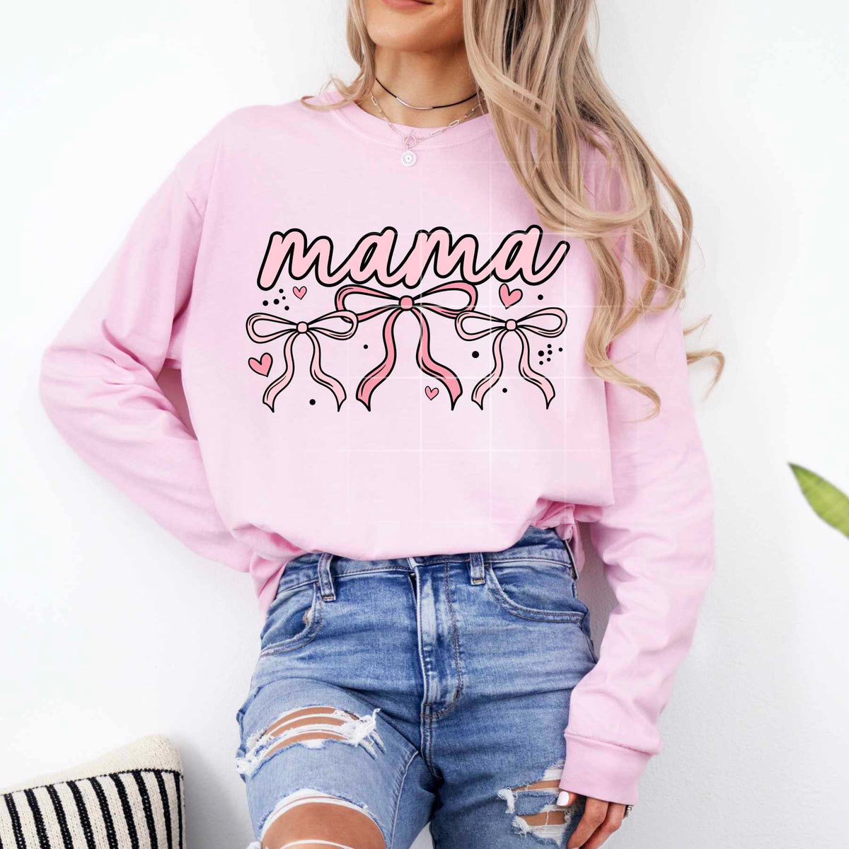 Mama trio pink bows (CSC) 82431 DTF transfer
