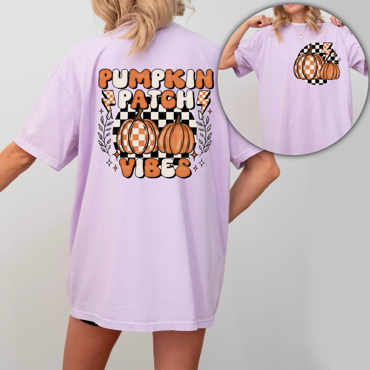 Pumpkin patch vibes BACK ONLY (CSC) 55145 DTF transfer