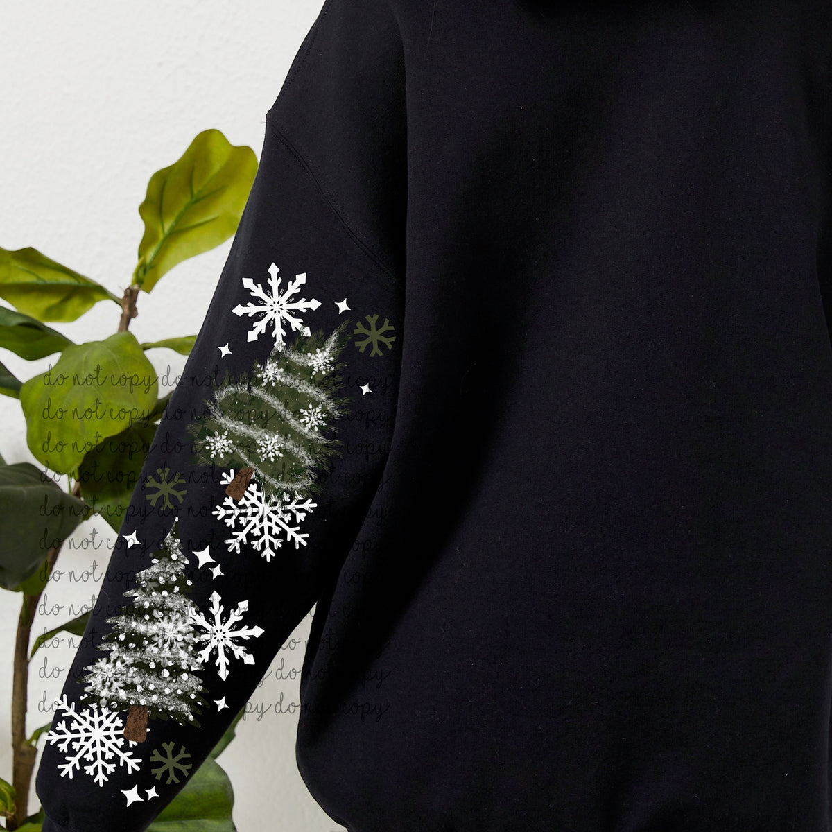 Let it Snow Trees (SET OF TWO SLEEVES) white accents (CSC) DTF Transfer