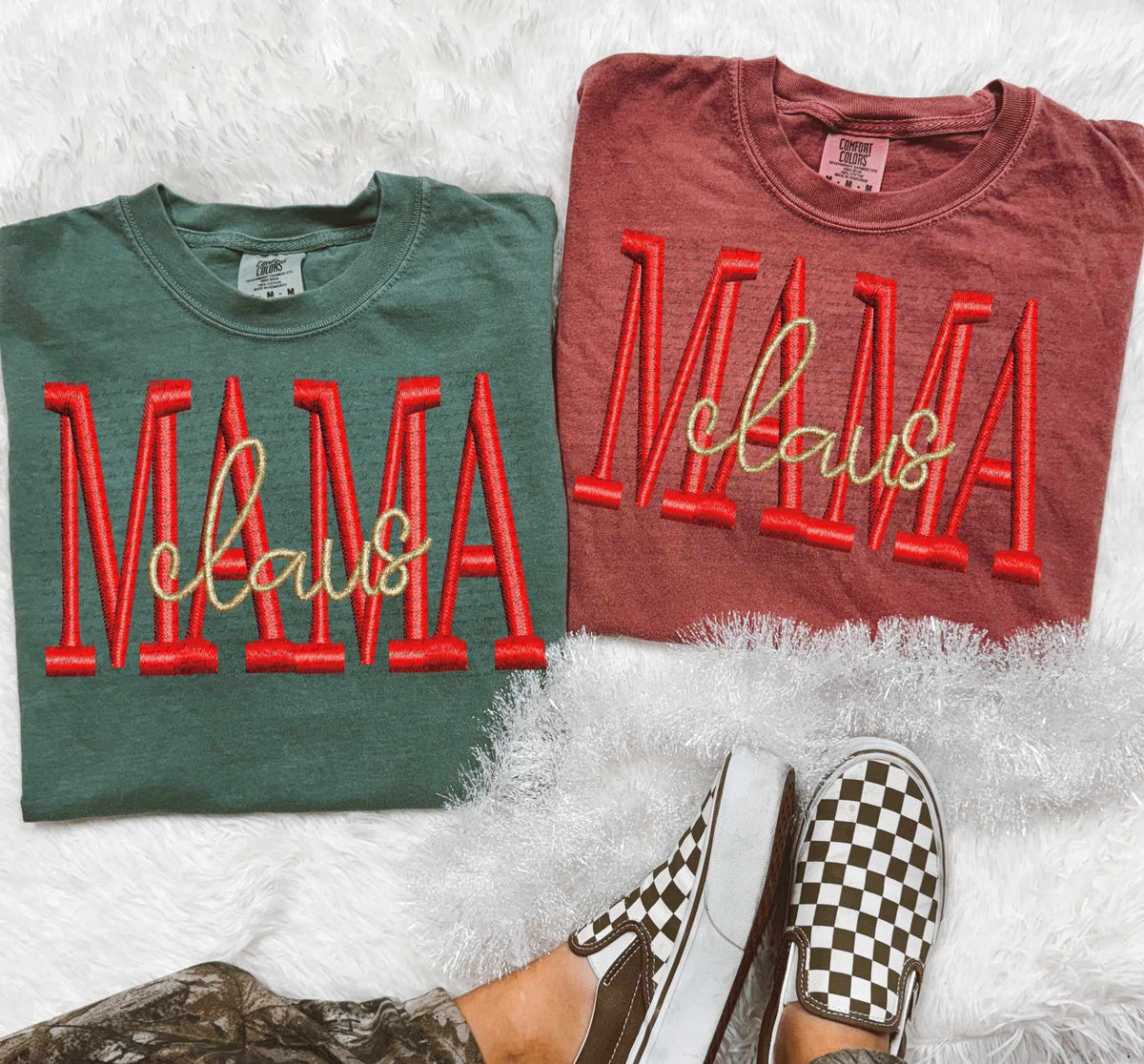 Mama claus red embroidery 67227 DTF transfer