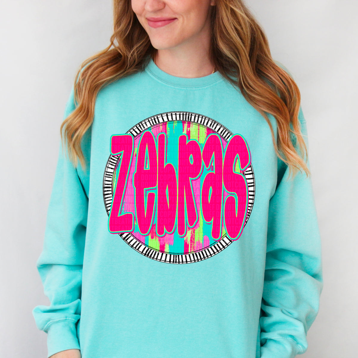 Zebras pink font circle 103971 DTF transfer