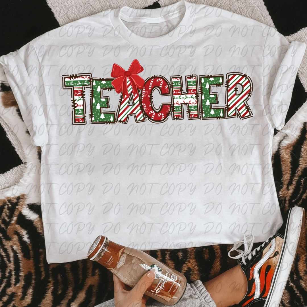 Teacher wrapping paper font (VINTAGE) 64173 DTF transfer